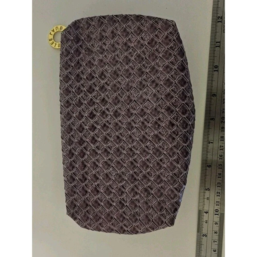 Estee Lauder Cosmetic Bag Purple Woven Pattern Zipper Closure
